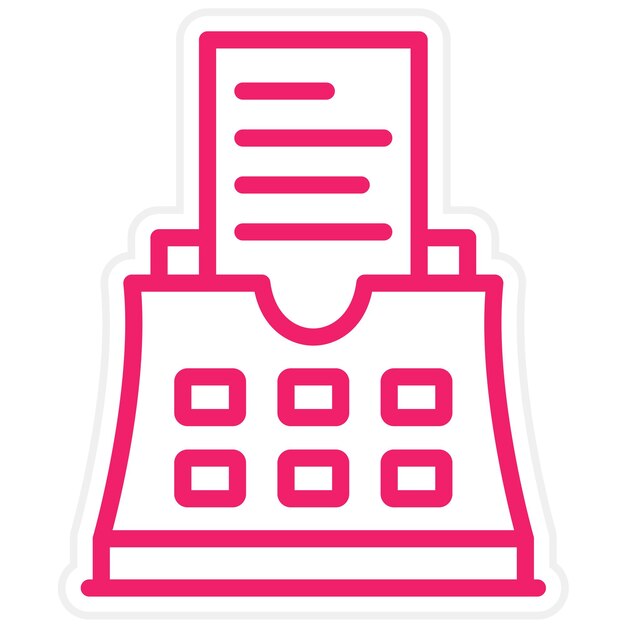 Estilo del icono de la máquina de escribir de diseño vectorial