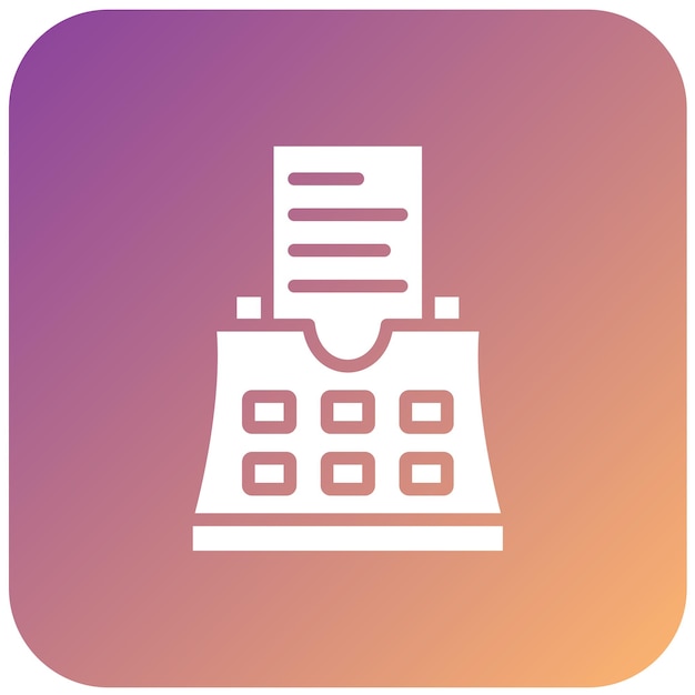 Estilo del icono de la máquina de escribir de diseño vectorial