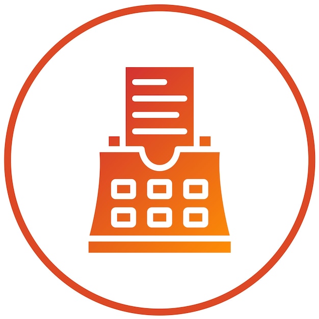 Estilo del icono de la máquina de escribir de diseño vectorial
