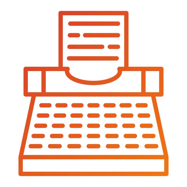Estilo del icono de la máquina de escribir de diseño vectorial