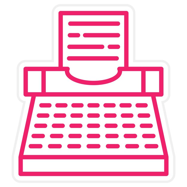 Estilo del icono de la máquina de escribir de diseño vectorial