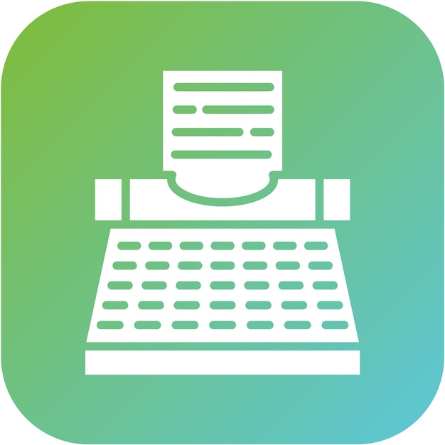 Estilo del icono de la máquina de escribir de diseño vectorial
