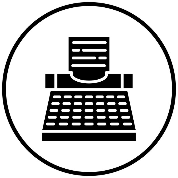 Estilo del icono de la máquina de escribir de diseño vectorial