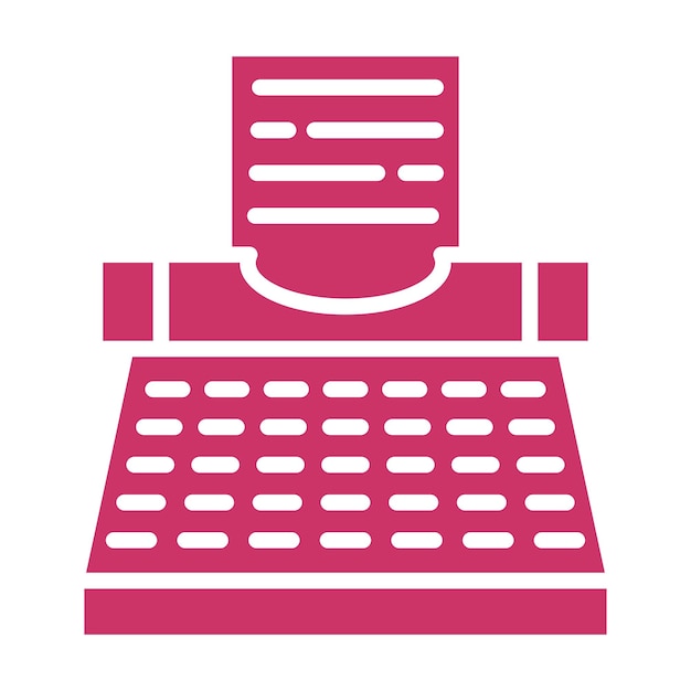 Estilo del icono de la máquina de escribir de diseño vectorial