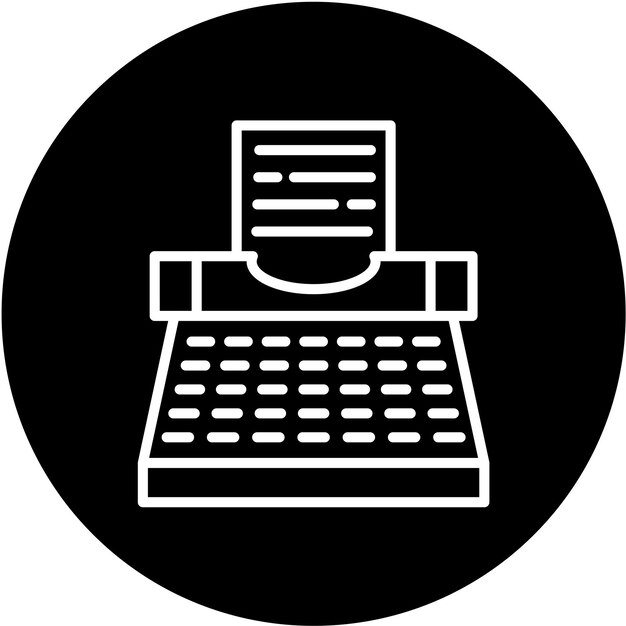 Estilo del icono de la máquina de escribir de diseño vectorial