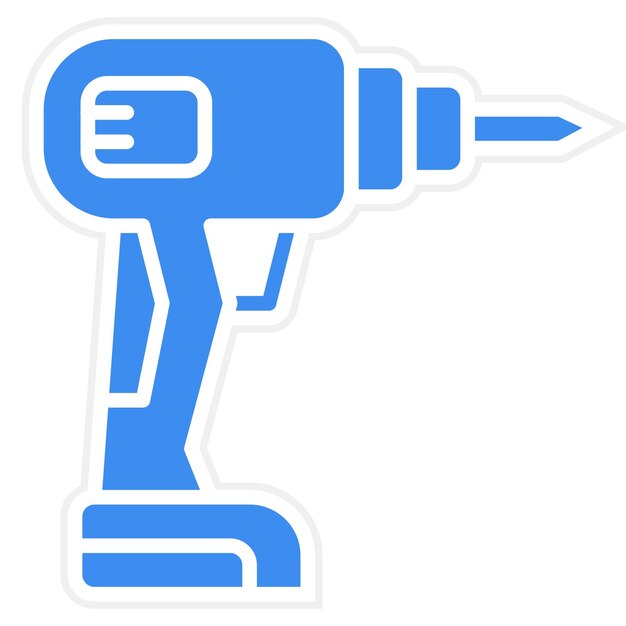 Estilo del icono de la máquina de perforación de diseño vectorial
