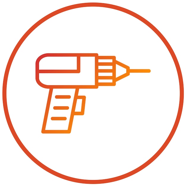 Estilo del icono de la máquina de perforación de diseño vectorial