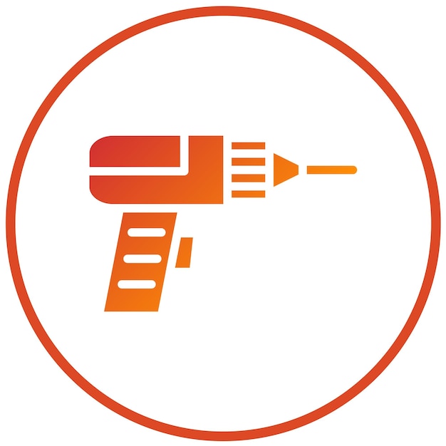 Estilo del icono de la máquina de perforación de diseño vectorial