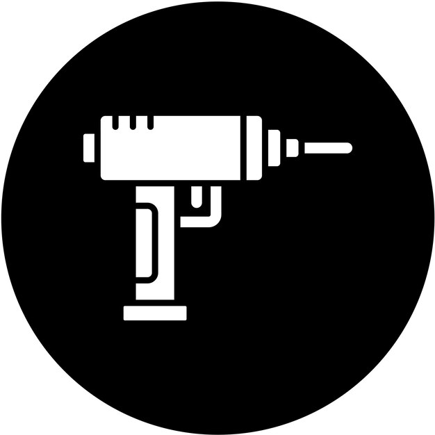 Estilo del icono de la máquina de perforación de diseño vectorial