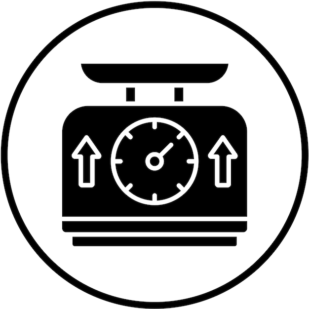 Estilo del icono de la máquina de pesaje de diseño vectorial