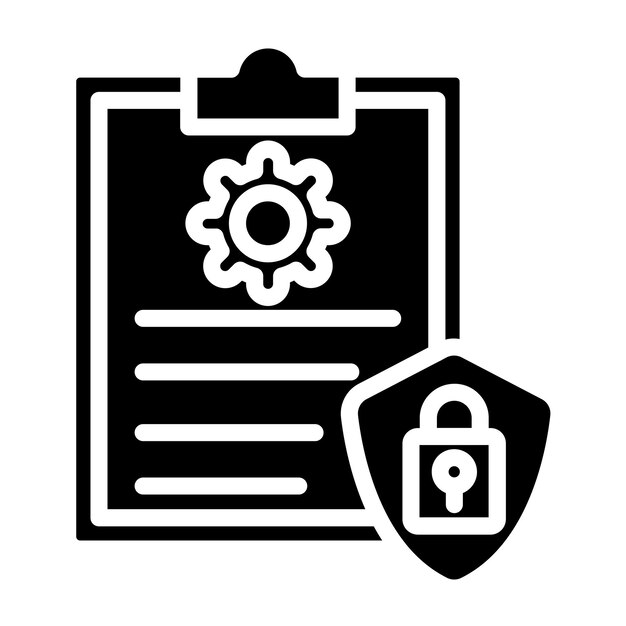Estilo del icono del marco de la política cibernética de diseño vectorial
