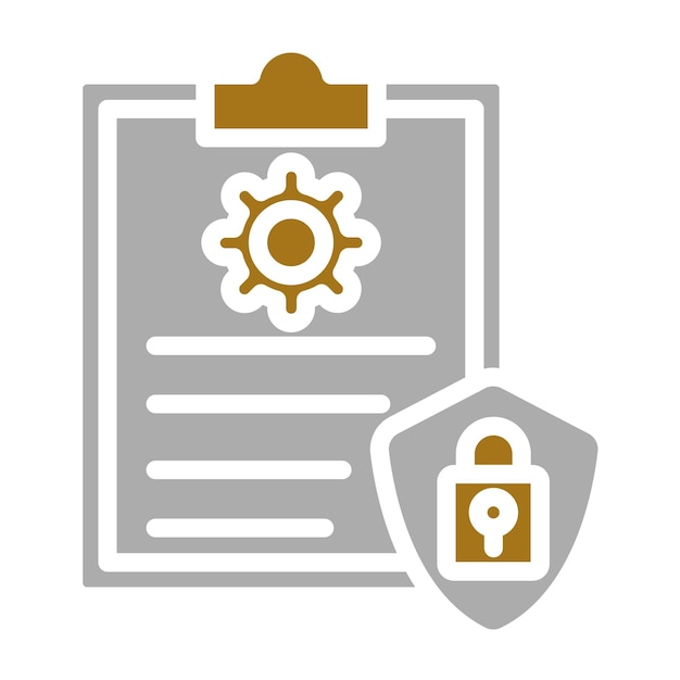 Estilo del icono del marco de la política cibernética de diseño vectorial