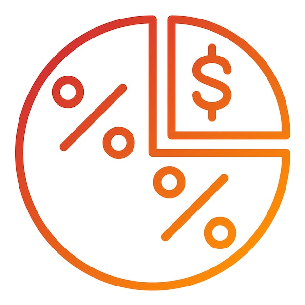 Estilo del icono del margen bruto del diseño vectorial