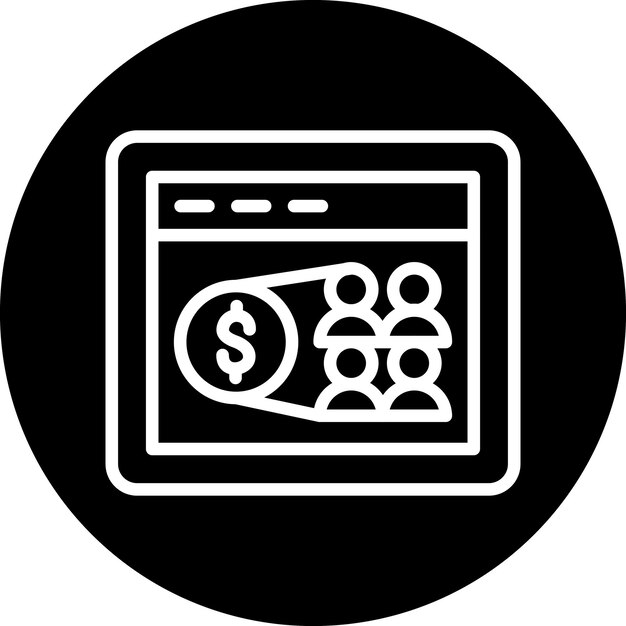 Estilo del icono de marketing de afiliación en la web