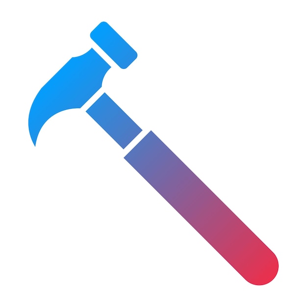 Estilo del icono del martillo de diseño vectorial