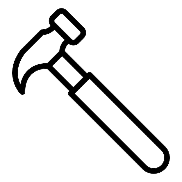 Estilo del icono del martillo de diseño vectorial
