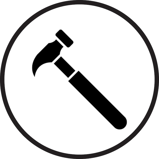 Estilo del icono del martillo de diseño vectorial
