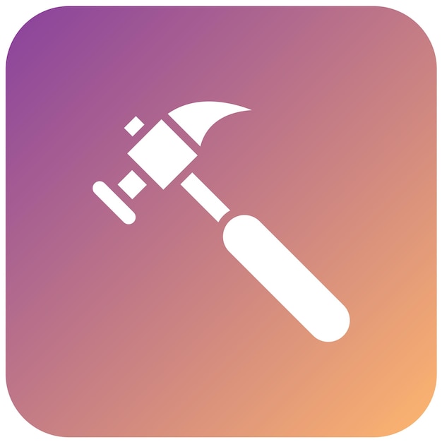 Estilo del icono del martillo de diseño vectorial