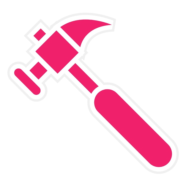 Estilo del icono del martillo de diseño vectorial