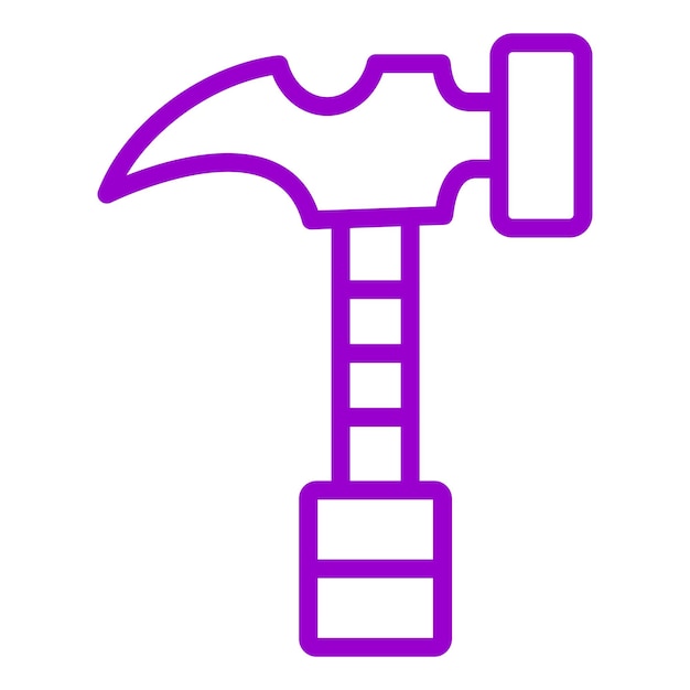 Estilo del icono del martillo de diseño vectorial