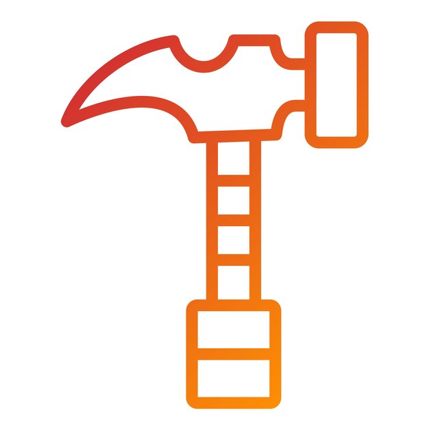 Estilo del icono del martillo de diseño vectorial