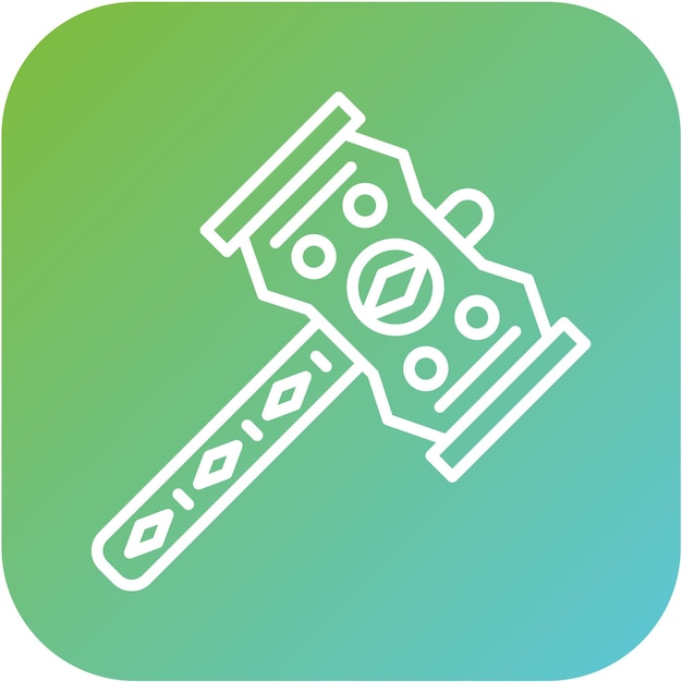 Estilo del icono del martillo de diseño vectorial