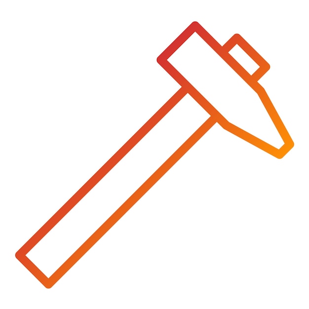 Estilo del icono del martillo de diseño vectorial