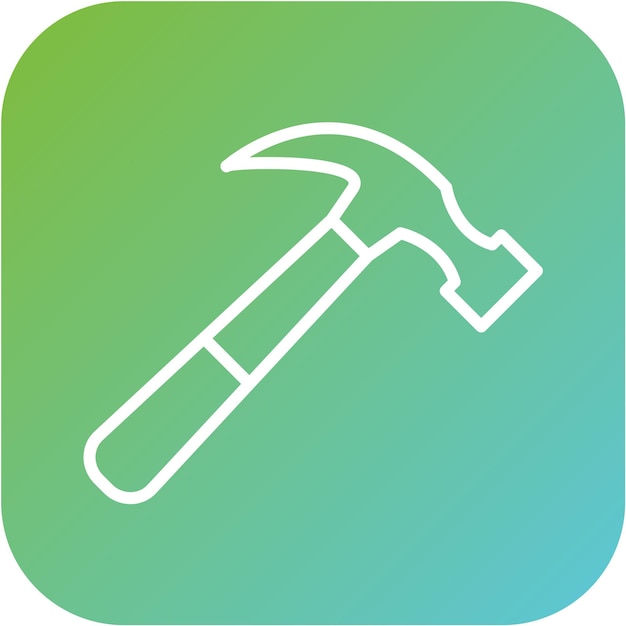 Estilo del icono del martillo de diseño vectorial