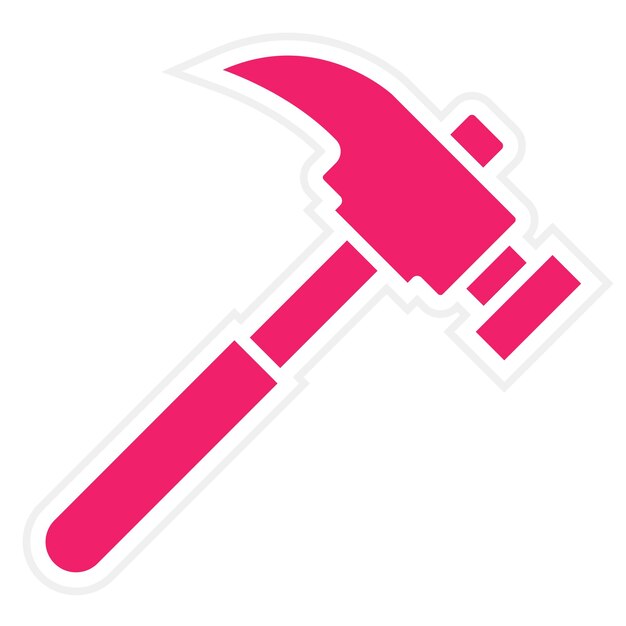 Estilo del icono del martillo de diseño vectorial