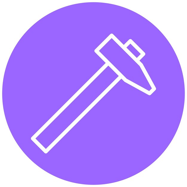 Estilo del icono del martillo de diseño vectorial