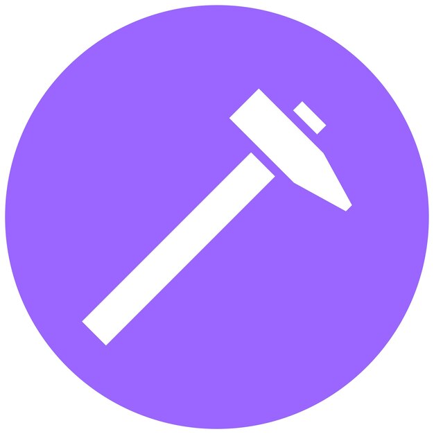 Estilo del icono del martillo de diseño vectorial