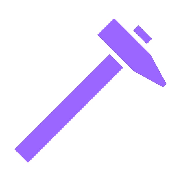 Estilo del icono del martillo de diseño vectorial