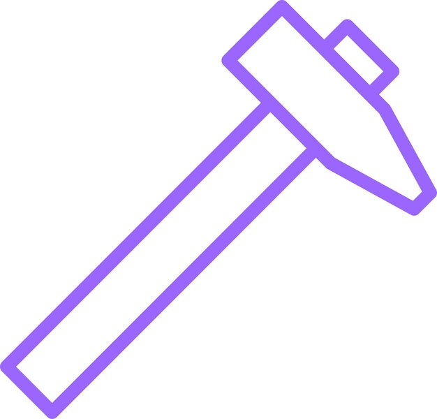 Estilo del icono del martillo de diseño vectorial