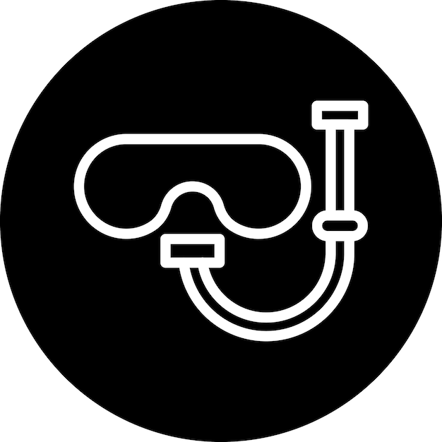 Estilo del icono de la máscara de buceo de diseño vectorial