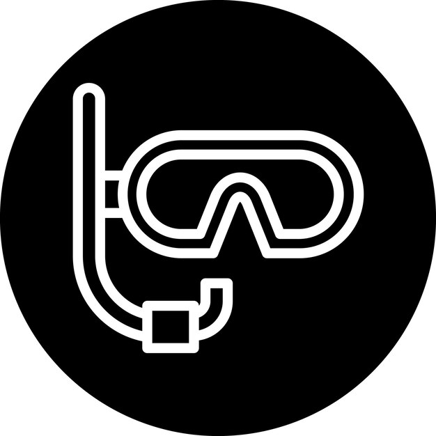 Estilo del icono de la máscara de buceo de diseño vectorial