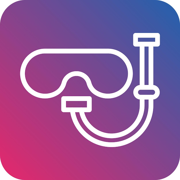 Estilo del icono de la máscara de buceo de diseño vectorial