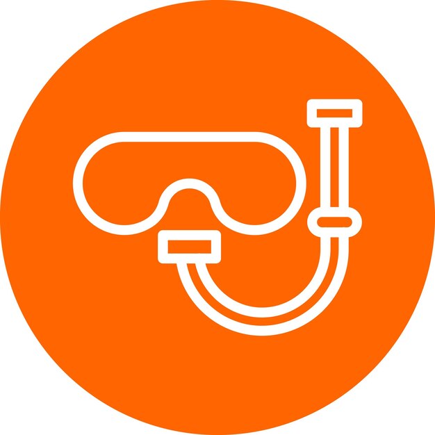 Estilo del icono de la máscara de buceo de diseño vectorial