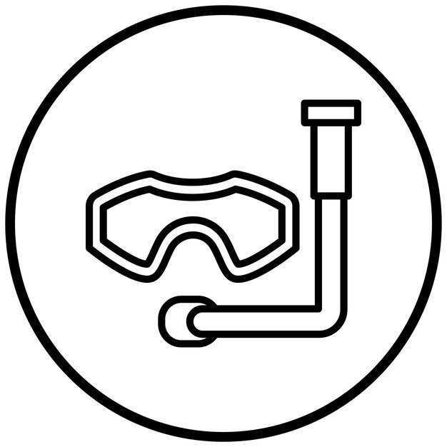 Estilo del icono de la máscara de buceo de diseño vectorial