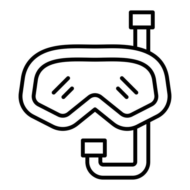 Estilo del icono de la máscara de buceo de diseño vectorial