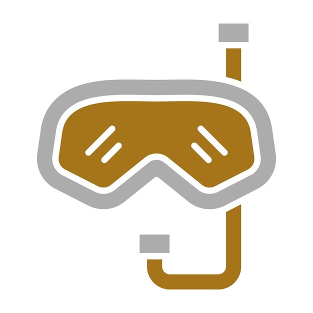 Estilo del icono de la máscara de buceo de diseño vectorial