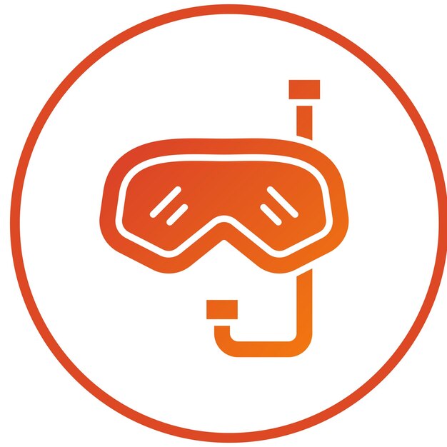 Estilo del icono de la máscara de buceo de diseño vectorial