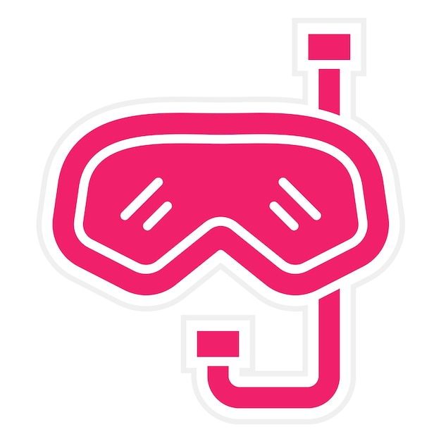 Estilo del icono de la máscara de buceo de diseño vectorial
