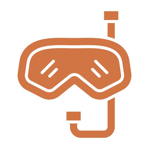 Estilo del icono de la máscara de buceo de diseño vectorial
