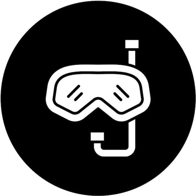 Estilo del icono de la máscara de buceo de diseño vectorial