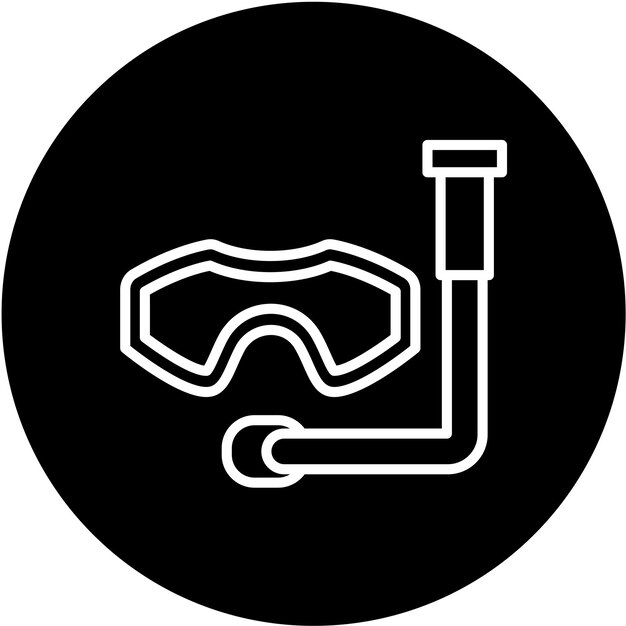 Estilo del icono de la máscara de buceo de diseño vectorial