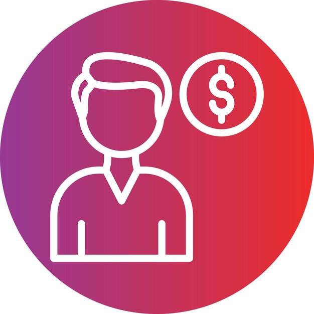 Estilo del icono masculino del cliente de diseño vectorial