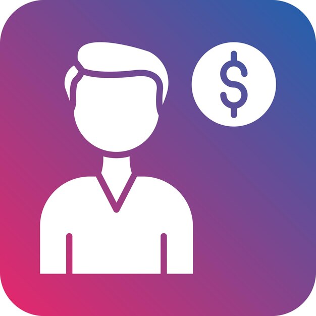 Estilo del icono masculino del cliente de diseño vectorial