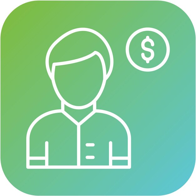Estilo del icono masculino del cliente de diseño vectorial