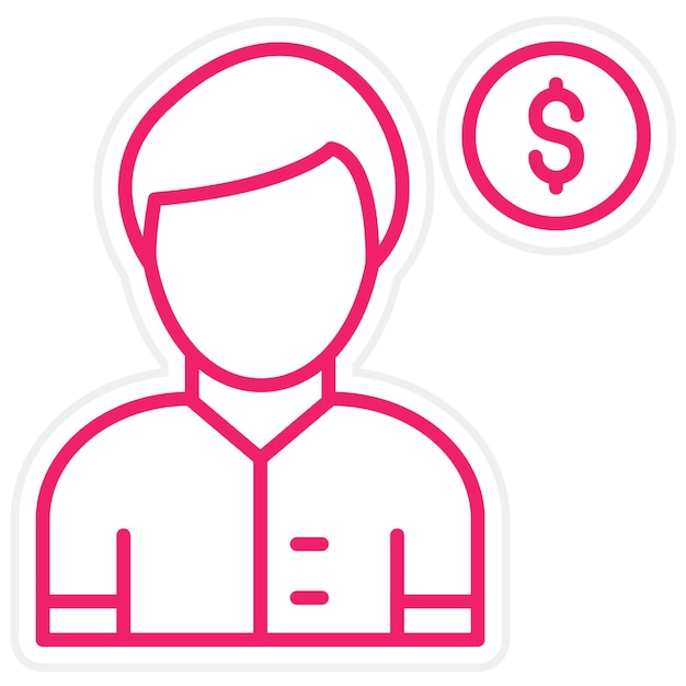 Estilo del icono masculino del cliente de diseño vectorial