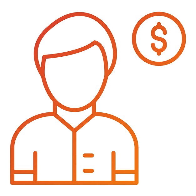 Estilo del icono masculino del cliente de diseño vectorial